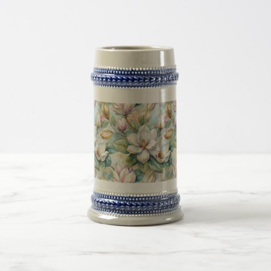 Custom Pattern Elegant Magnolia Flowers Bierglas (Mittel)