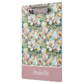 Custom Pattern Elegant Magnolia Flowers Klemmbrett (Links)
