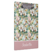 Custom Pattern Elegant Magnolia Flowers Klemmbrett (Rechts)