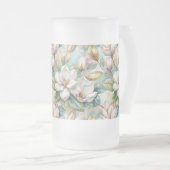 Custom Pattern Elegant Magnolia Flowers Mattglas Bierglas (VorderseiteRechts)