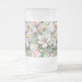 Custom Pattern Elegant Magnolia Flowers Mattglas Bierglas (Mittel)