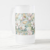 Custom Pattern Elegant Magnolia Flowers Mattglas Bierglas (Vorderseite Links)