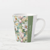 Custom Pattern Elegant Magnolia Flowers Milchtasse (Rechts)