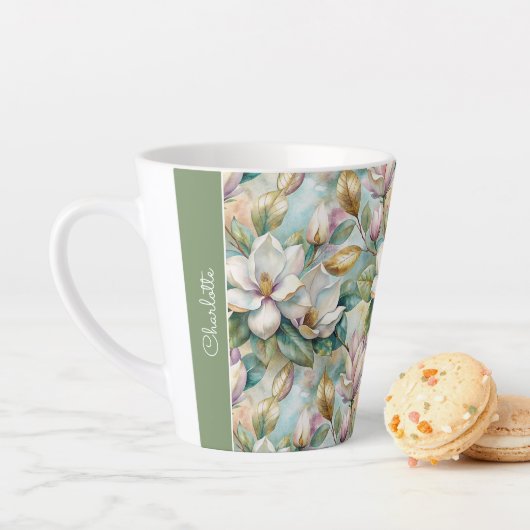 Custom Pattern Elegant Magnolia Flowers Milchtasse (Beispiel)