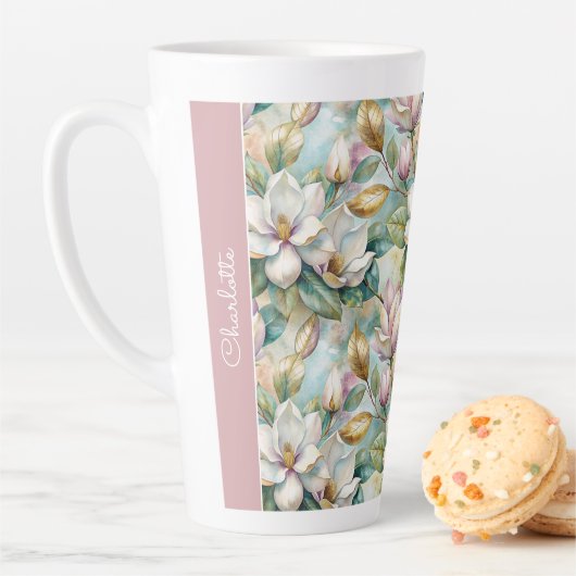 Custom Pattern Elegant Magnolia Flowers Milchtasse (Beispiel)