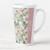 Custom Pattern Elegant Magnolia Flowers Milchtasse (Rechts)