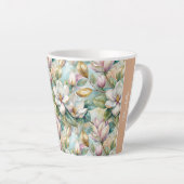 Custom Pattern Elegant Magnolia Flowers Milchtasse (Rechte Ecke)