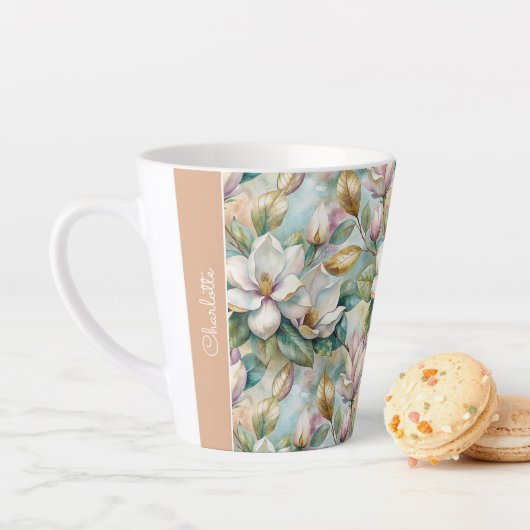 Custom Pattern Elegant Magnolia Flowers Milchtasse (Beispiel)