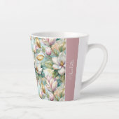 Custom Pattern Elegant Magnolia Flowers Milchtasse (Rechts)