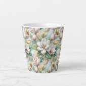 Custom Pattern Elegant Magnolia Flowers Milchtasse (Vorderseite)