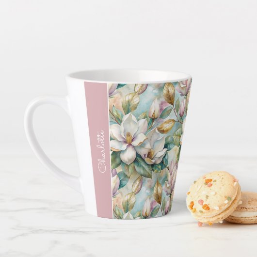 Custom Pattern Elegant Magnolia Flowers Milchtasse (Beispiel)