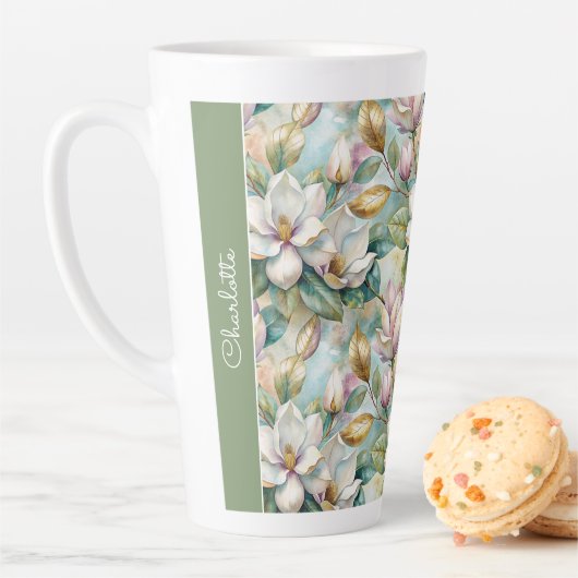 Custom Pattern Elegant Magnolia Flowers Milchtasse (Beispiel)