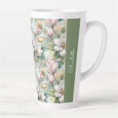 Custom Pattern Elegant Magnolia Flowers Milchtasse (Rechts)
