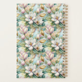 Custom Pattern Elegant Magnolia Flowers Planer (Rückseite)