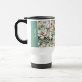 Custom Pattern Elegant Magnolia Flowers Reisebecher