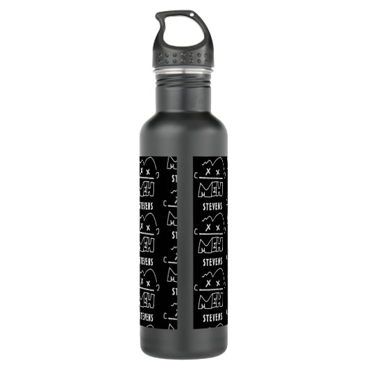 Custom Pattername Meh Funny Face Emoji Edelstahlflasche (Rückseite)