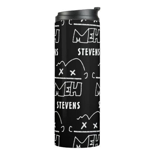 Custom Pattername Meh Funny Face Emoji Thermosbecher (Nach links gedreht)