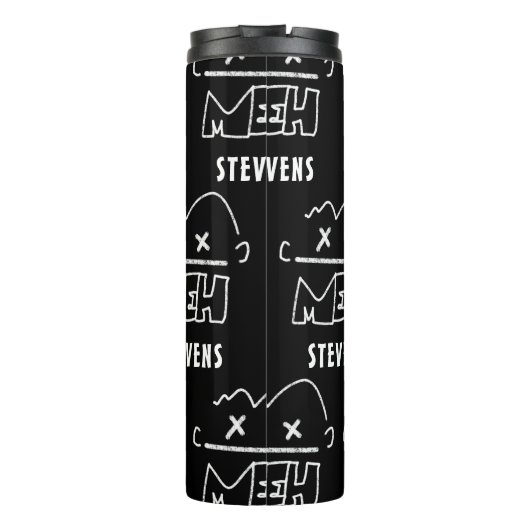 Custom Pattername Meh Funny Face Emoji Thermosbecher (Rückseite)