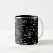 Custom Pattername Meh Funny Face Emoji Zweifarbige Tasse (VorderseiteRechts)