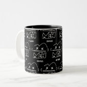 Custom Pattername Meh Funny Face Emoji Zweifarbige Tasse (Vorderseite Links)