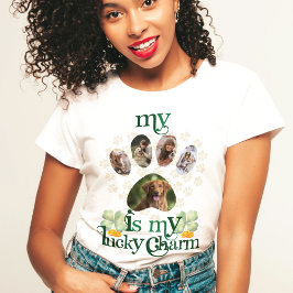 Custom Paw Fotos Hund St Patrick's Day T-Shirt