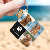 Custom Paw Love Dog Lover Name Photo 3 Collage Pet Schlüsselanhänger