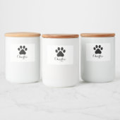 Custom Paw Print Dog Food Container Label With Nam Lebensmitteletikett (Flaschen)
