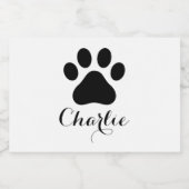 Custom Paw Print Dog Food Container Label With Nam Lebensmitteletikett (Einzelnes Label)