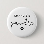 Custom Pawdre Typografy Dog Vater New Dog Eigentüm Button (Vorderseite)