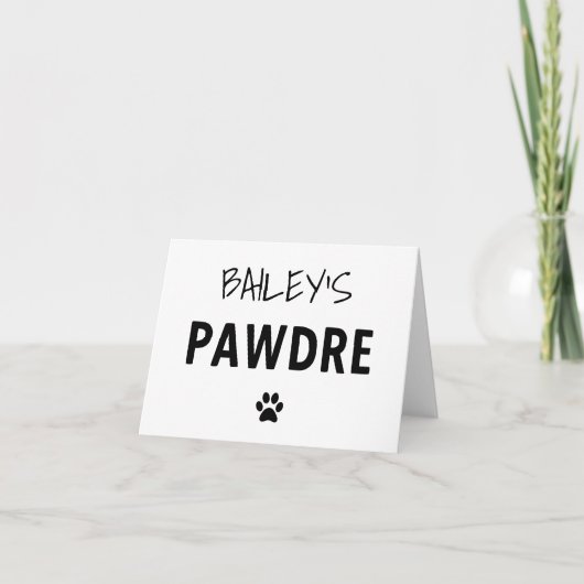 Custom Pawdre Typografy Dog Vater New Dog Eigentüm Karte (Vorderseite)