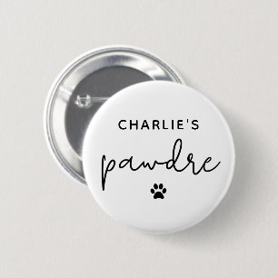 Custom Pawdre Typography Dog Dad New Dog Owner Button