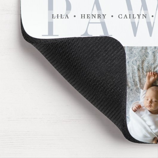 Custom Pawpaw Foto Collage Grandchildren Namen Mousepad (Ecke)