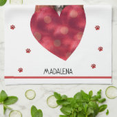 Custom Paws Dog Lover Valentine Geschenk Basset Ho Geschirrtuch (Gefaltet)