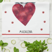 Custom Paws Dog Lover Valentine Geschenk Border Co Geschirrtuch (Gefaltet)