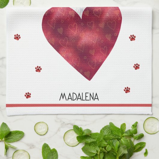 Custom Paws Dog Lover Valentine Geschenk Chihuahua Geschirrtuch (Gefaltet)