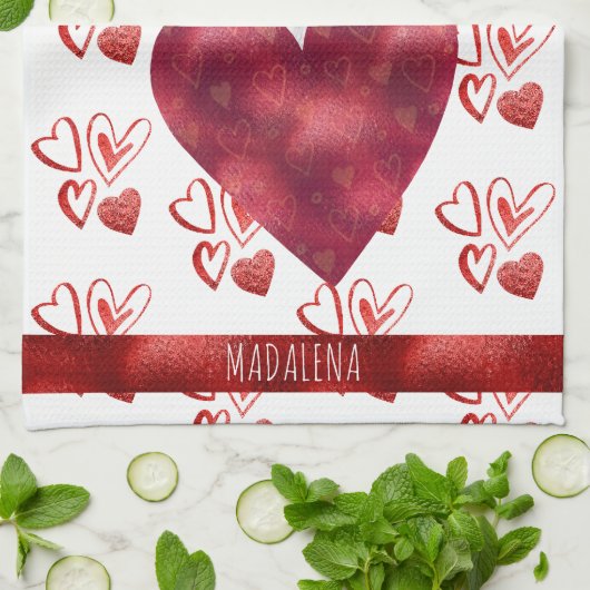 Custom Paws Dog Lover Valentine Geschenk Chihuahua Geschirrtuch (Gefaltet)