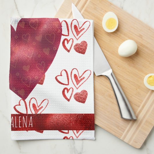 Custom Paws Dog Lover Valentine Geschenk Chihuahua Geschirrtuch (Viertel Falte)