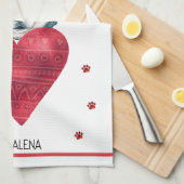 Custom Paws Dog Lover Valentine Geschenk Husky Geschirrtuch (Viertel Falte)