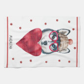 Custom Paws Dog Lover Valentine Geschenk Husky Geschirrtuch (Horizontal)