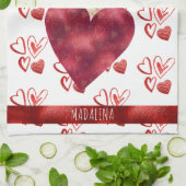 Custom Paws Hund Lover Valentine Geschenk Mops Geschirrtuch (Gefaltet)