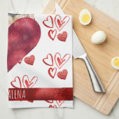 Custom Paws Hund Lover Valentine Geschenk Mops Geschirrtuch (Viertel Falte)