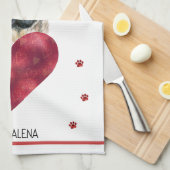 Custom Paws Hund Lover Valentine Geschenk Mops Geschirrtuch (Viertel Falte)