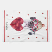 Custom Paws Hund über Valentine Geschenk große Dän Geschirrtuch (Horizontal)