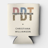 Custom PBT Phlebotomie Techniker Leopard Print Dosenkühler (Vorderseite)