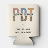 Custom PBT Phlebotomie Techniker Leopard Print Dosenkühler (Rückseite)