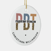 Custom PBT Phlebotomie Techniker Leopard Print Keramik Ornament (Rechts)