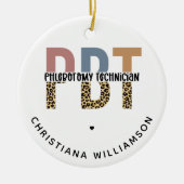 Custom PBT Phlebotomie Techniker Leopard Print Keramik Ornament (Vorne)