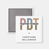 Custom PBT Phlebotomie Techniker Leopard Print Magnet (Vorderseite/Rückseite)