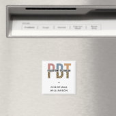 Custom PBT Phlebotomie Techniker Leopard Print Magnet (In Situ (Geschirrspüler))