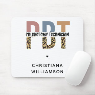 Custom PBT Phlebotomie Techniker Leopard Print Mousepad